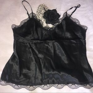 Black silk camisole